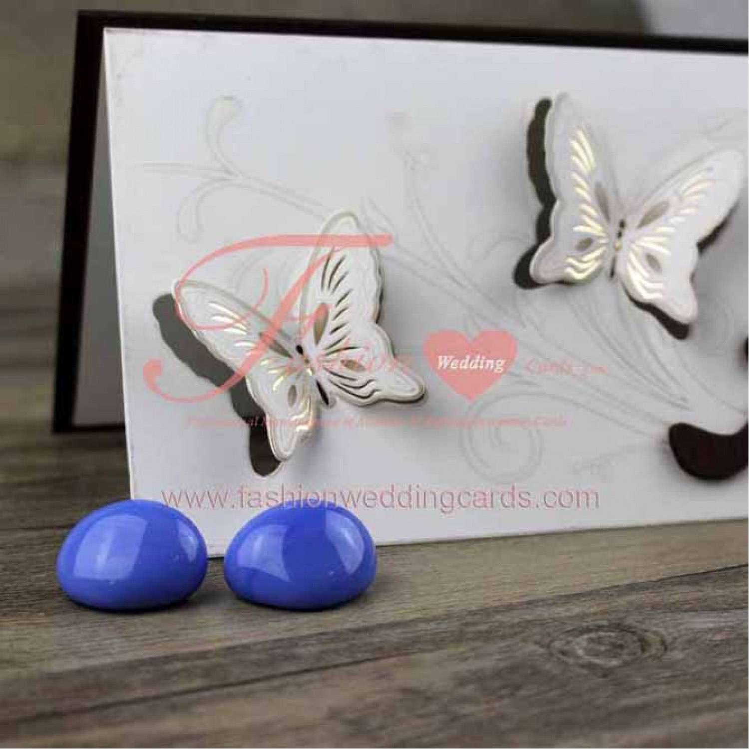 Wooden Invitation 3D  Butterfly Invitation Card With Paper Pocket